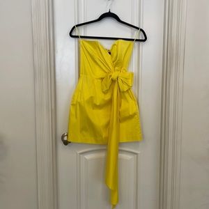 French Connection Blazing Yellow Strapless Mini Dress